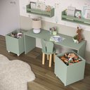 Ver imagem 2 de Baú Organizador de Brinquedos Mdf com Rodízios Plancasa Verde Jade