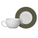Ver imagem 1 de Xícara de Café Branca com Pires Celebrate Verde Cerâmica Alleanza