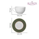 Ver imagem 2 de Xícara de Café Branca com Pires Celebrate Verde Cerâmica Alleanza