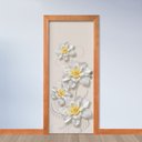Ver imagem 2 de Adesivo de Porta - Flores Branca 2