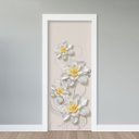 Ver imagem 1 de Adesivo de Porta - Flores Branca 2