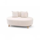 Ver imagem 2 de Kit Sofá Orgânico Feijão 2 Lugares 115cm Off White Veludo do Lar