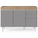 Ver imagem 6 de Balcão Gabinete 120cm 3 Portas 2 Gavetas Michigan Castanho/Cinza - Lumil Móveis