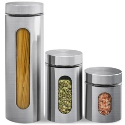 Conjunto De Potes Para Mantimentos Em Inox Cozinha - 1