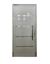 Ver imagem 1 de Porta Pivotante de Alumínio Lambril 2,10 x 0,90 Com Frisos Esquerda Cor Branco