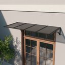 Ver imagem 5 de Toldo Fixo Policarbonato Alveolar Fume - 1,50m X 1,00m - Estrutura Preta