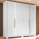 Ver imagem 1 de Guarda-Roupa Solteiro Mônaco 4 Portas 2 Gavetas Branco - Mx Móveis