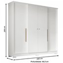 Ver imagem 4 de Guarda-Roupa Solteiro Mônaco 4 Portas 2 Gavetas Branco - Mx Móveis