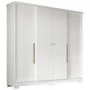 Ver imagem 2 de Guarda-Roupa Solteiro Mônaco 4 Portas 2 Gavetas Branco - Mx Móveis