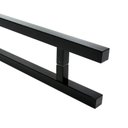 Ver imagem 2 de Puxador Portas Duplo Aço Inox Preto Aristocrata 30 cm para portas: pivotantes/madeira/vidro temperad