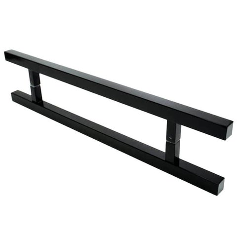 Puxador Portas Duplo Aço Inox Preto Aristocrata 30 cm para portas: pivotantes/madeira/vidro temperad