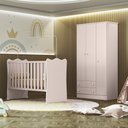 Ver imagem 1 de Quarto de Bebê Doce Sonho com Roupeiro 2617 e Berço Simples 1 Qmovi Rosa Acetinado