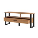 Ver imagem 3 de Moveis Sala de Estar Industrial 4 Peças Dalla Costa Mdf Cor:freijó com Preto Fosco