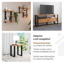 Ver imagem 7 de Moveis Sala de Estar Industrial 4 Peças Dalla Costa Mdf Cor:freijó com Preto Fosco