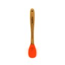Ver imagem 2 de Colher de Servir Utensílio Cozinha Silicone e Madeira 22cm Cor:laranja