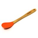 Ver imagem 1 de Colher de Servir Utensílio Cozinha Silicone e Madeira 22cm Cor:laranja