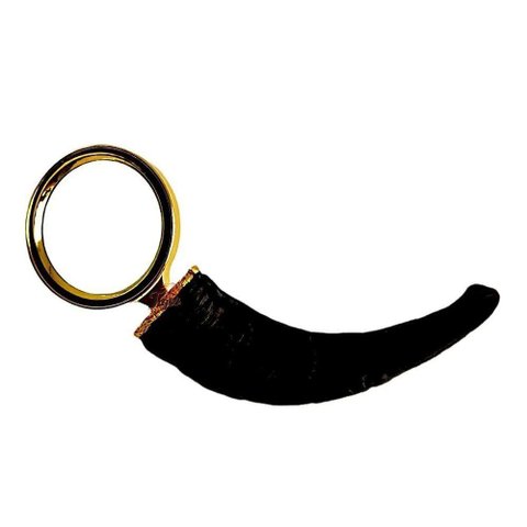 Lupa Decorativa Preta Chifre de Boi 9x9x26cm