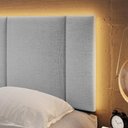 Ver imagem 4 de Cabeceira Casal Estofada com Led - Linho Cinza