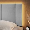 Cabeceira Casal Estofada com Led - Linho Cinza - 4