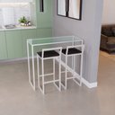 Ver imagem 2 de Bancada Cozinha Balcão Gourmet Vidro 2 Banquetas Estofado Br