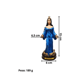 Iemanjá Católica Imagem Orixá Em Resina 15 Cm Axé Loja Mistica Iemanjá Católica 15 cm - 7