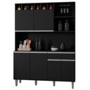 Ver imagem 1 de Kit Alice 130cm Cozinha Compacta com Nichos Preto
