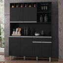 Ver imagem 2 de Kit Alice 130cm Cozinha Compacta com Nichos Preto