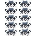 Ver imagem 1 de Kit de 10 Conjuntos de Mesa Dobrável 60x60 com 4 Cadeiras Preto - Cor: Preto