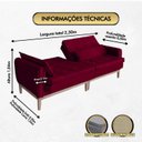 Ver imagem 2 de Sofá Cama Rivieira 2.30m - Vinho