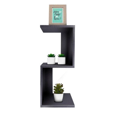 Mesa de Cabeceira Berlim Preto 60 x 25cm