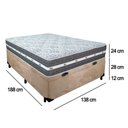 Ver imagem 4 de Cama Box Baú Casal Suede + Colchão Anjos Black Graphite Molas Ensacadas 138x188x64cm Cor:bege