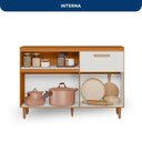Ver imagem 4 de Balcão 120cm 3 Portas 1 Gaveta com Tampo Sicília Yescasa Freijó UV/Off Acetinado Yescasa