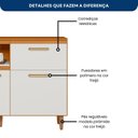 Ver imagem 6 de Balcão 120cm 3 Portas 1 Gaveta com Tampo Sicília Yescasa Freijó UV/Off Acetinado Yescasa