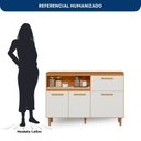 Ver imagem 5 de Balcão 120cm 3 Portas 1 Gaveta com Tampo Sicília Yescasa Freijó UV/Off Acetinado Yescasa