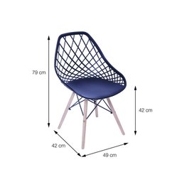 Kit 4 Cadeiras Boxbit Kaila Base em Madeira Fendi - 4