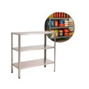 Ver imagem 1 de Armário Multiuso Acm Inox 3 Prateleiras 90x30x86 Cm