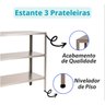 Armário Multiuso Acm Inox 3 Prateleiras 90x30x86 Cm - 2