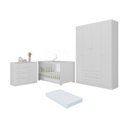 Ver imagem 1 de Quarto de Bebê Completo Berço Americano 3 em 1 Colchão Encanto Multimóveis Mp4597 Branco