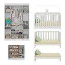 Ver imagem 5 de Quarto de Bebê Completo Berço Americano 3 em 1 Colchão Encanto Multimóveis Mp4597 Branco