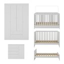 Ver mais imagens de Quarto de Bebê Completo Berço Americano 3 em 1 Colchão Encanto Multimóveis Mp4597 Branco