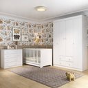 Ver imagem 2 de Quarto de Bebê Completo Berço Americano 3 em 1 Colchão Encanto Multimóveis Mp4597 Branco
