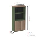 Ver imagem 4 de Armário Misto para Escritório 2 Portas com Prateleiras Linha PE40 Branco/Sálvia/Walnut