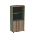 Ver imagem 3 de Armário Misto para Escritório 2 Portas com Prateleiras Linha PE40 Branco/Sálvia/Walnut