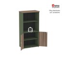 Ver mais imagens de Armário Misto para Escritório 2 Portas com Prateleiras Linha PE40 Branco/Sálvia/Walnut