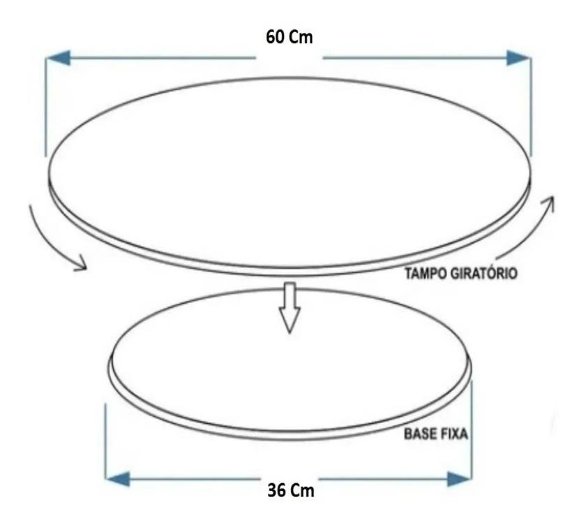 Prato Giratório para Servir na Mesa 60 Cm - Cor Preto - 6