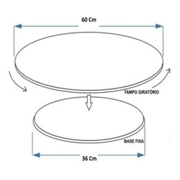 Prato Giratório para Servir na Mesa 60 Cm - Cor Preto - 6