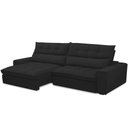 Ver imagem 5 de Sofá Retrátil Reclinável para Sala de Estar Living 290cm Dimas F04 Veludo Preto - Lyam Decor