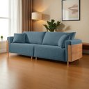 Ver imagem 1 de Sofá Fixo Heitor 4 Lugares Luxo Pé de Madeira 2,40m Castellar Móbile