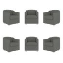 Ver imagem 1 de Kit 6 Cadeiras Poltronas Decorativas Espera Clinica Dentista Cor:cinza