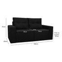 Ver imagem 3 de Sofá 2 Lugares Onix 1,80m para Sala Confortavel Sued Herrero Cor:preto